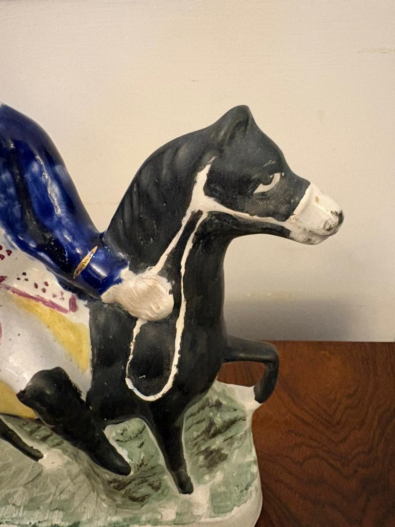 Antique Staffordshire Figure of Dick Turpin on Horseback - Image 3